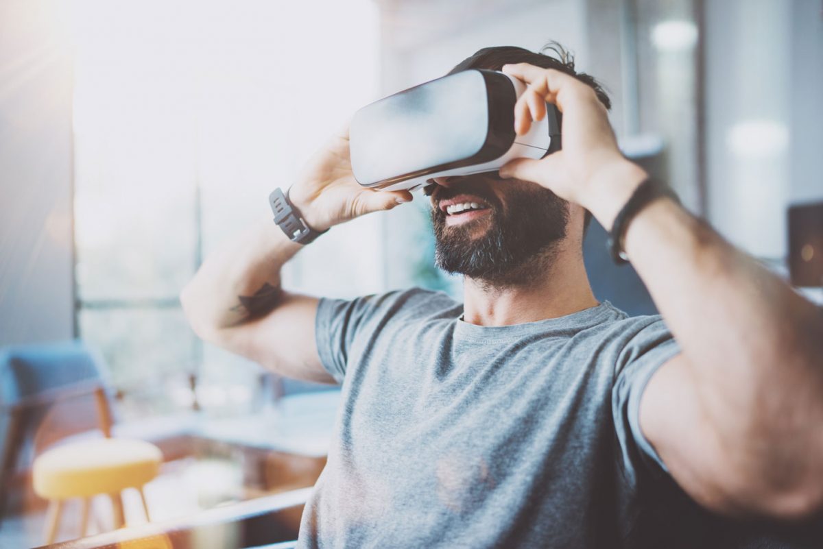 Man using VR headset